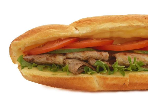 Carne sadwich close up — Fotografia de Stock