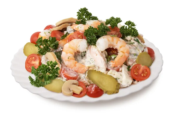 Salada de mistura de camarão — Fotografia de Stock