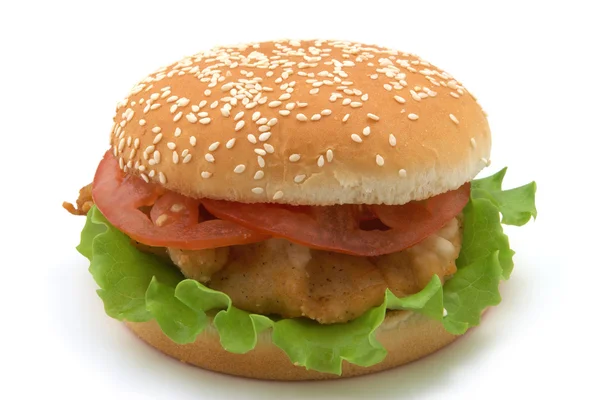 Hambúrguer isolado em branco — Fotografia de Stock