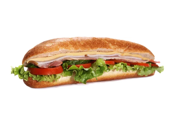 Ham and salami sub sandwich — Stock Photo, Image