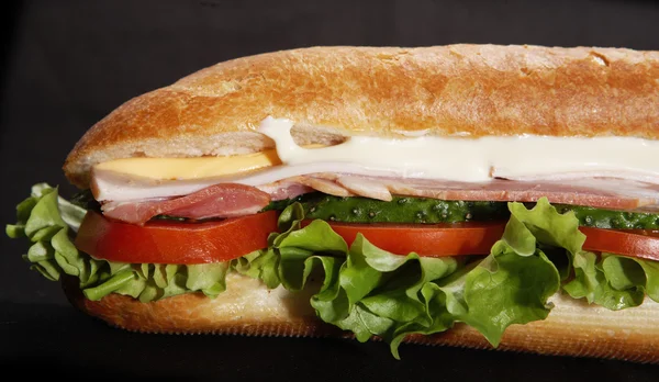 stock image Ham submarin sandwich closeup