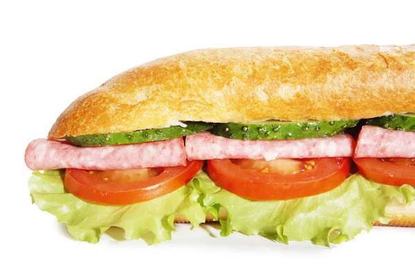 Closeup sendvič šunka submarin — Stock fotografie