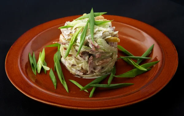 Bonen salade met rundvlees tong — Stockfoto