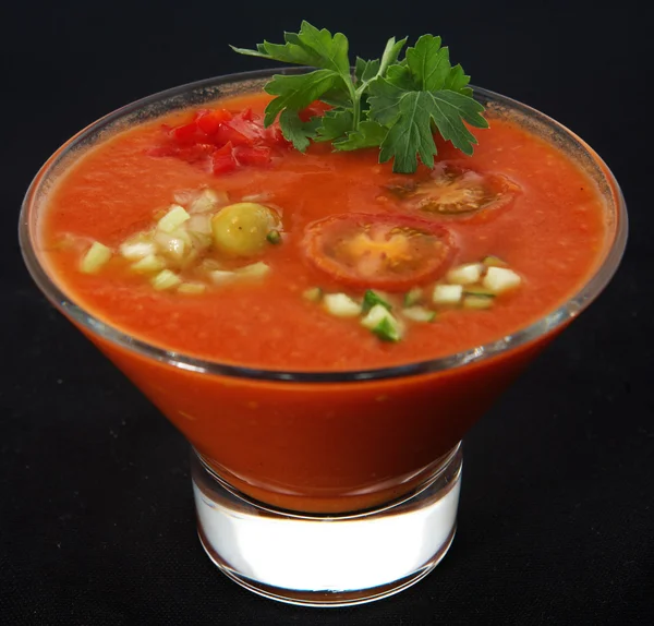 Холодный испанский суп гаспачо — стоковое фото