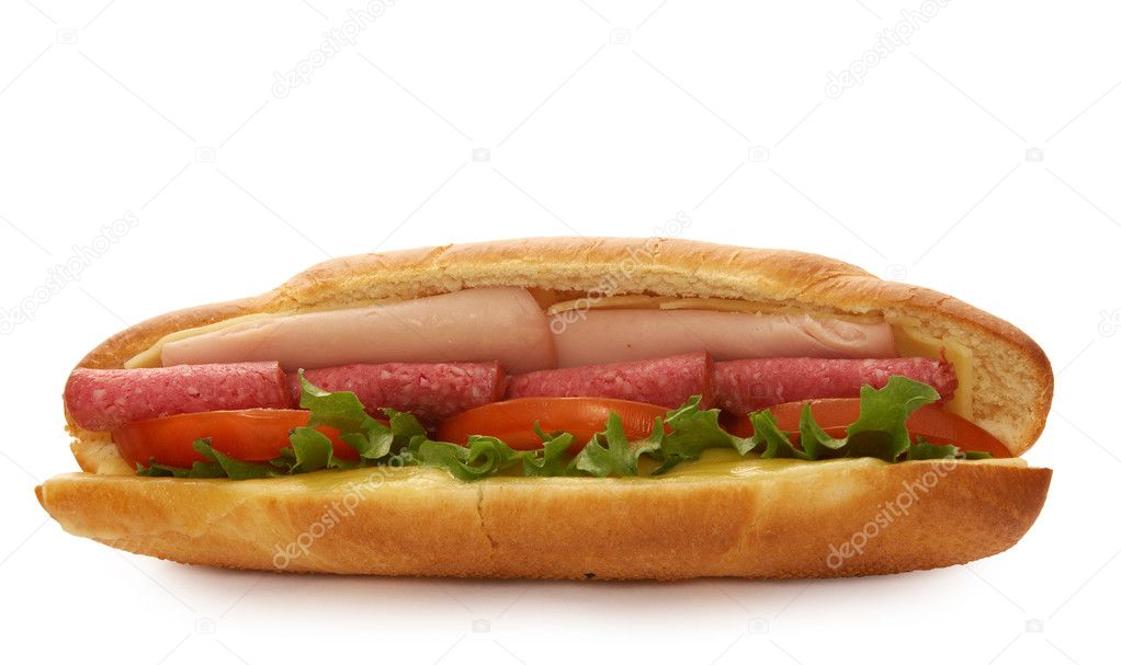 Ham and salami sadwich