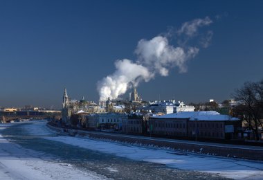 Old Moscow in winter clipart