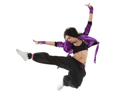 Hip hop dancer jumping clipart