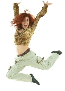 Hip hop dancer jumping clipart