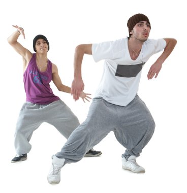 Two hip hop dancers clipart