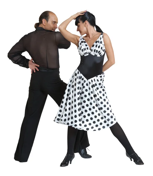 Пара танцюристів латиноамериканського стилю — стокове фото