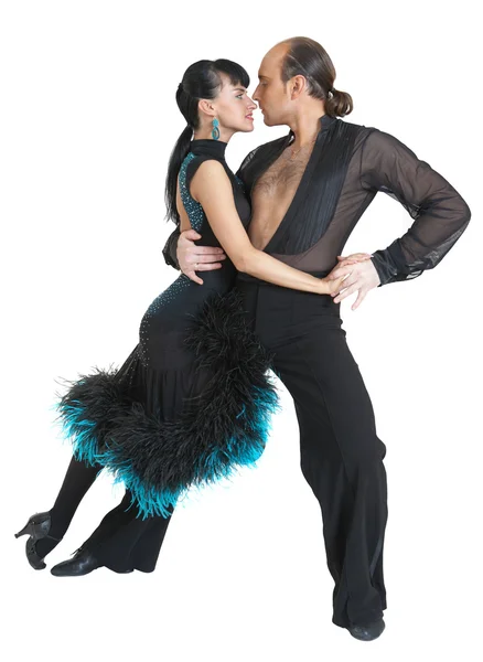 Пара танцюристів латиноамериканського стилю — стокове фото