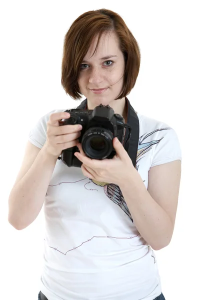 Камера дівчина — стокове фото