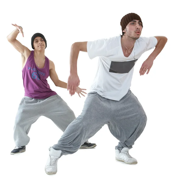Два танцора хип-хопа — стоковое фото