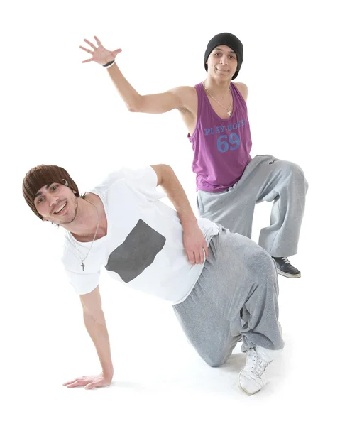 Два танцора хип-хопа — стоковое фото
