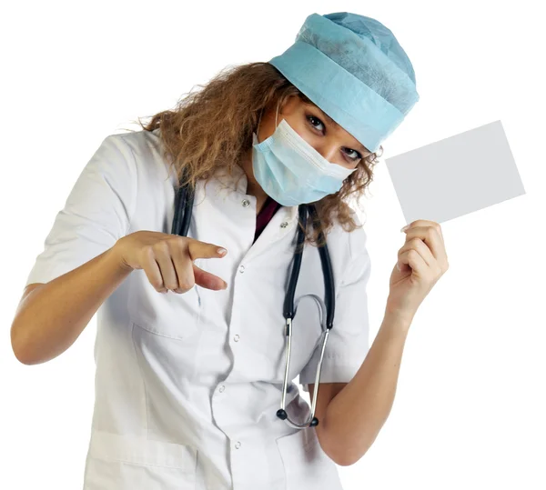 Doctor turns to the audience — Stock Photo, Image