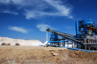 Salt production in Spain. clipart
