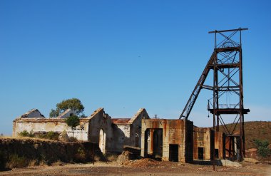 Abandoned industrial buildings mine. clipart