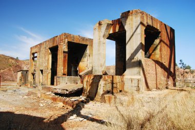 Abandoned industrial buildings mine. clipart