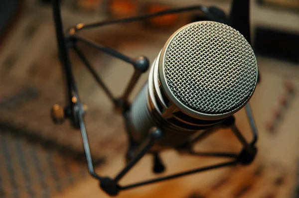 Detalhe do microfone — Fotografia de Stock