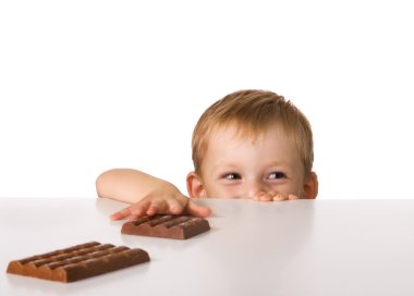 Child and chocolate clipart