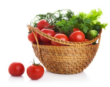 Basket of vegetables clipart