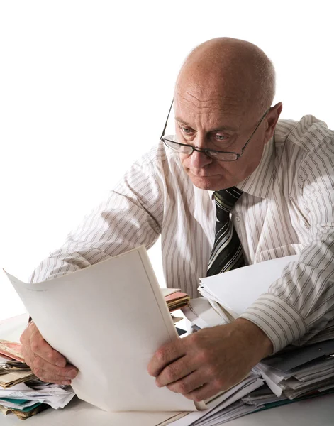Old accountant — Stock Photo, Image