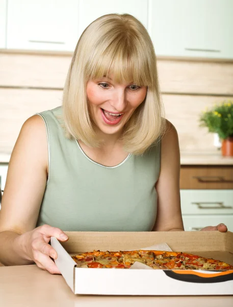 Lover of pizza — Stock Photo, Image