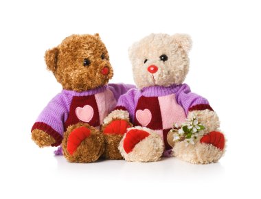 Two loving teddy bears clipart