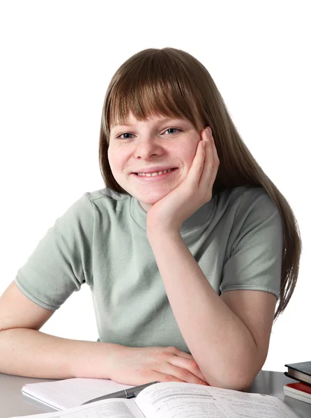 Happy smile of schoolgirl — Stock Photo, Image