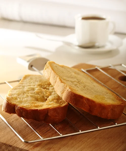 Bread roasted for breakfast — Stock Photo, Image