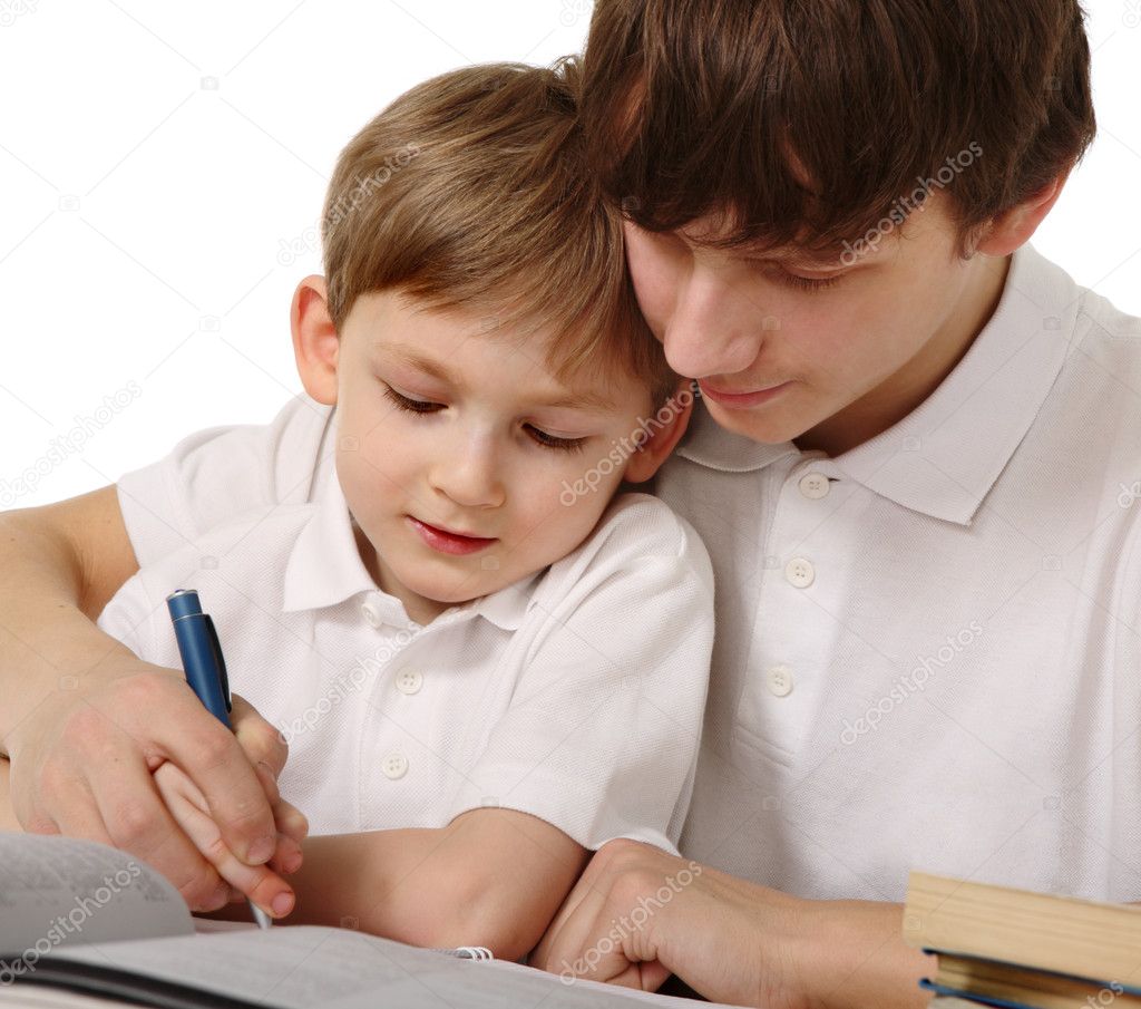 Big brother trains the younger brother — Stock Photo © _ella_ 2520217