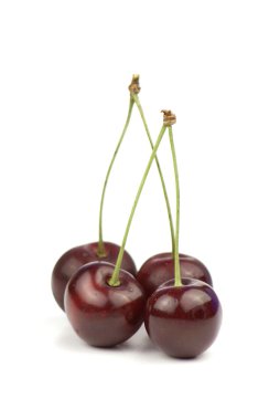 Four red cherries. clipart