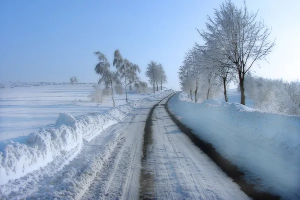 Snowy road. — Stock Photo, Image