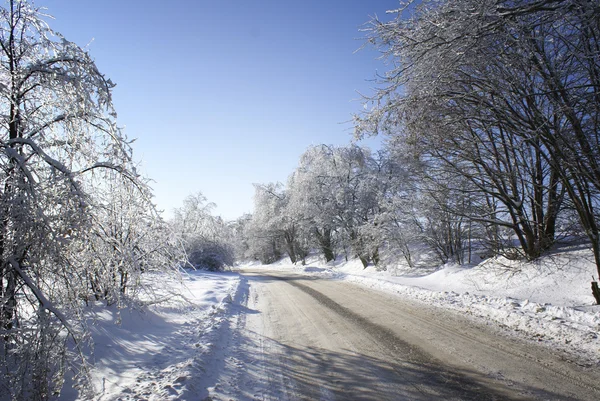 Droga zimowa. — Zdjęcie stockowe