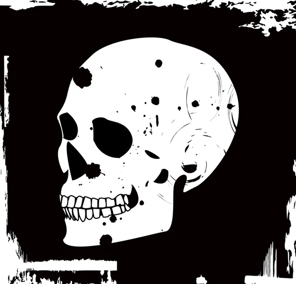 Grunge vector schedel — Stockvector