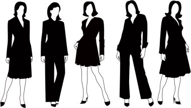 Vector sillhouettes collection of woman clipart