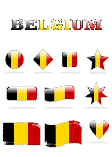 Bandera de Bélgica Icono — Vector de stock