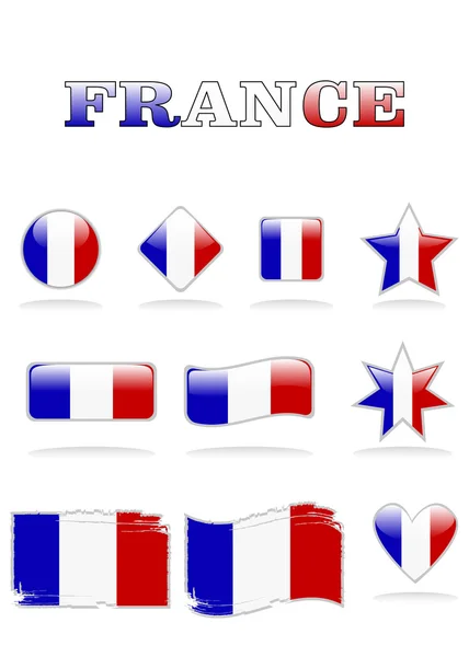 França bandeiras botão — Vetor de Stock