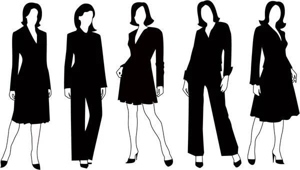 Vector sillhouettes collection of woman — Stock Vector