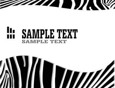 Vecror zebra abstract background with text clipart