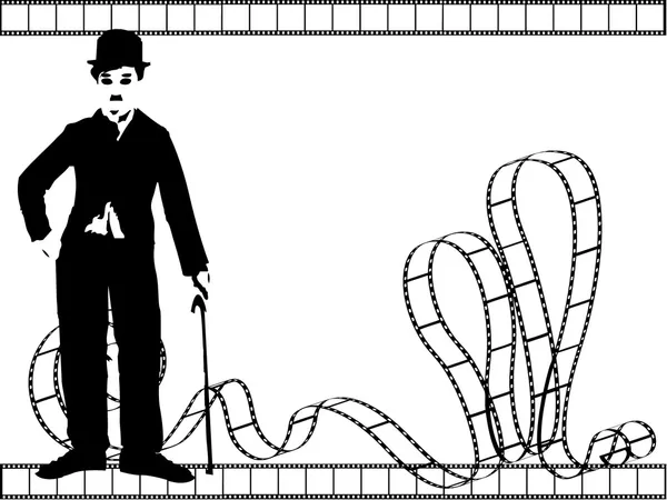 Chaplin de silhueta vetorial —  Vetores de Stock