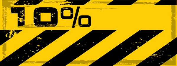 Vektor Grunge Gefahr Prozent Banner — Stockvektor