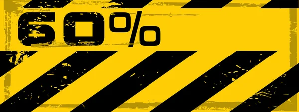Vector grunge perigo por cento banner — Vetor de Stock