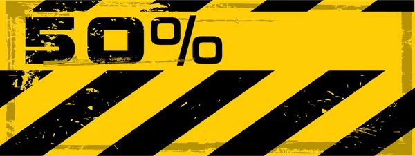 Vector grunge danger percent banner — Stock Vector