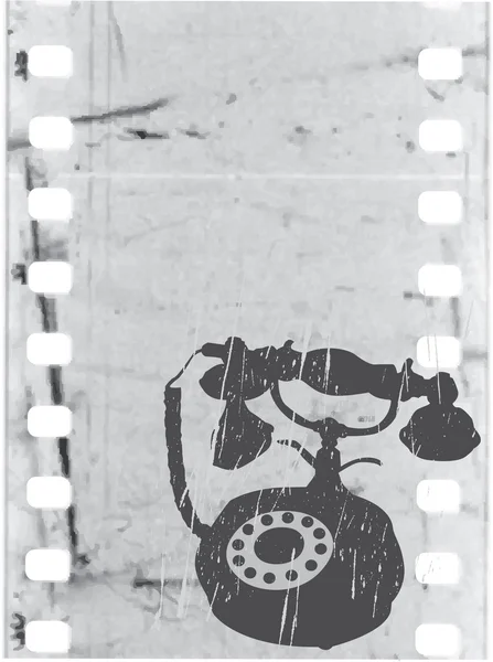 Vieux téléphone vectoriel sur film — Image vectorielle