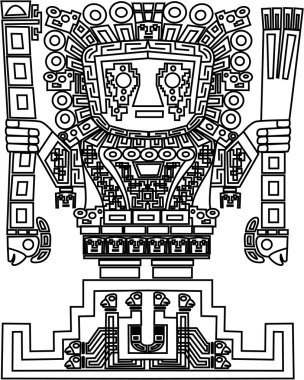 Vector mayan and inca tribal symbols clipart