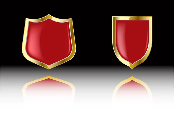 The two vector red shield — Stock Vector
