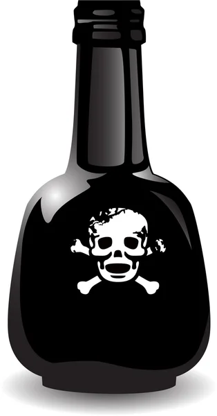 El vector botella negra del veneno — Archivo Imágenes Vectoriales