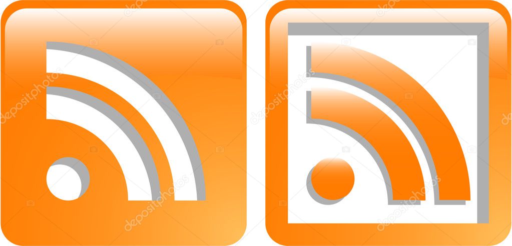 The vector rss web symbol icon set