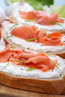 Smoked salmon with cream cheese clipart